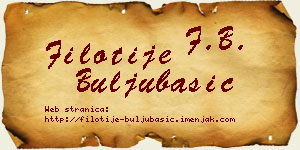 Filotije Buljubašić vizit kartica